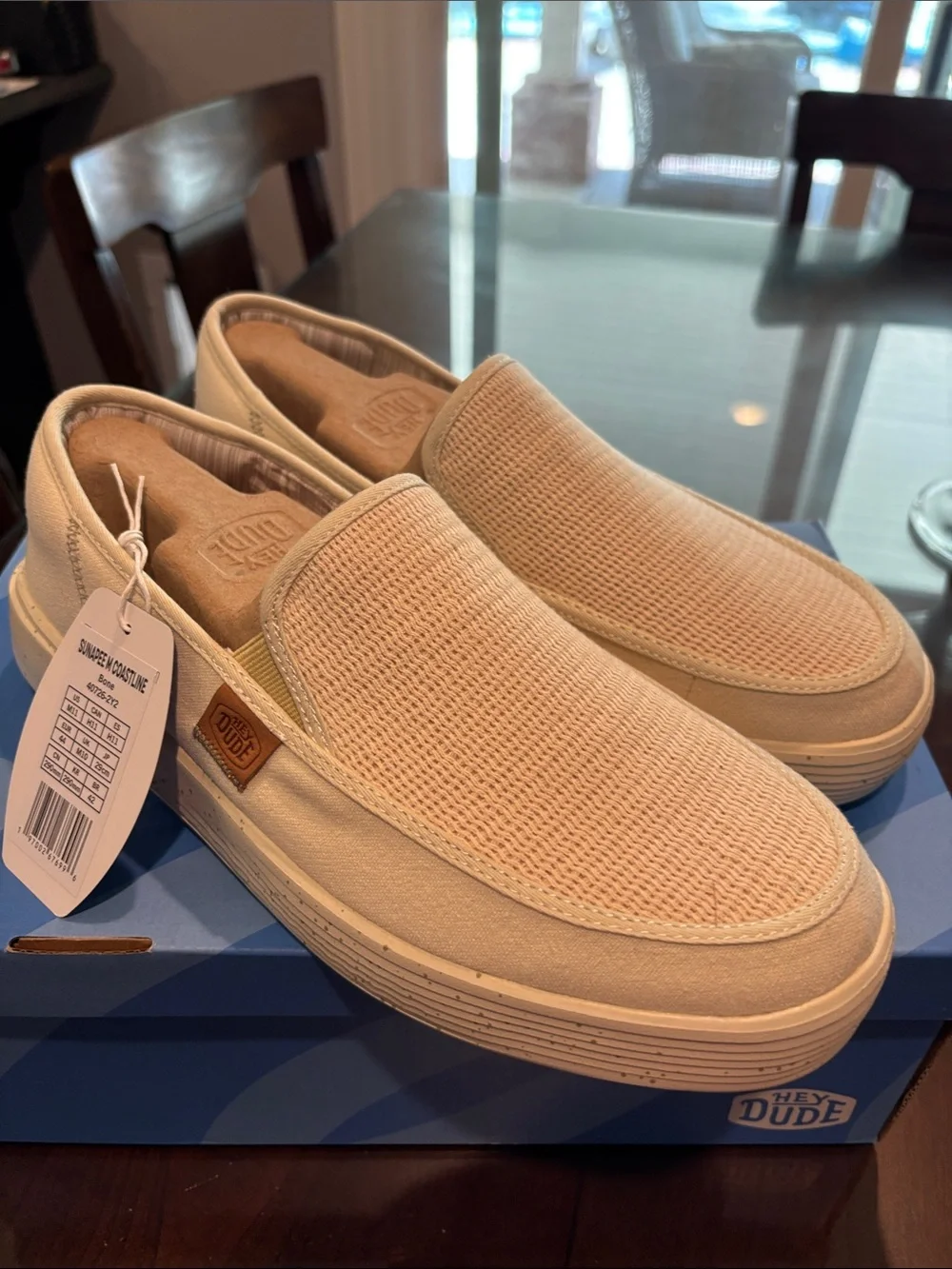 Hey Dude Men's Sunapee Slip-On Loafers in Bone